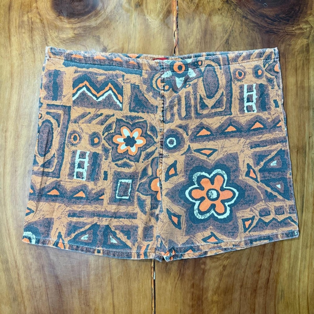 Vintage 60s Sears Kings Road Mens Shorts Large 36-38 Barkcloth Hawaiian A3-13